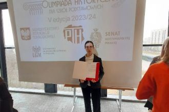Anna Dulas na gali ogłoszenia nazwisk laureatów w Poznaniu.